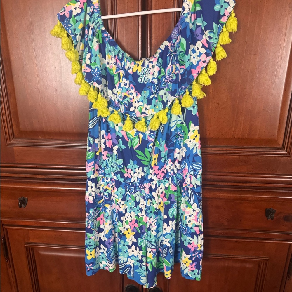 Lilly Pulitzer Blue and Yellow Floral romper